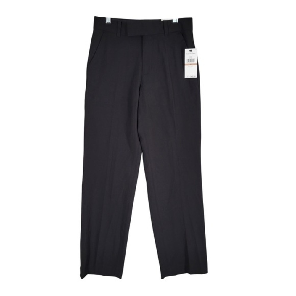 Calvin Klein Dress Pants Kids‎ 12 Black New Slim Fit Stretch Flat Front K841201